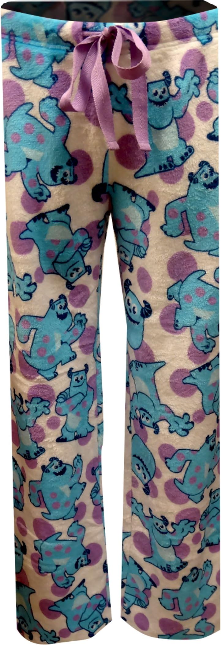 MJC Women's Disney Pixar Monsters Inc Sulley Soft Plush Lounge Pants (Medium) White