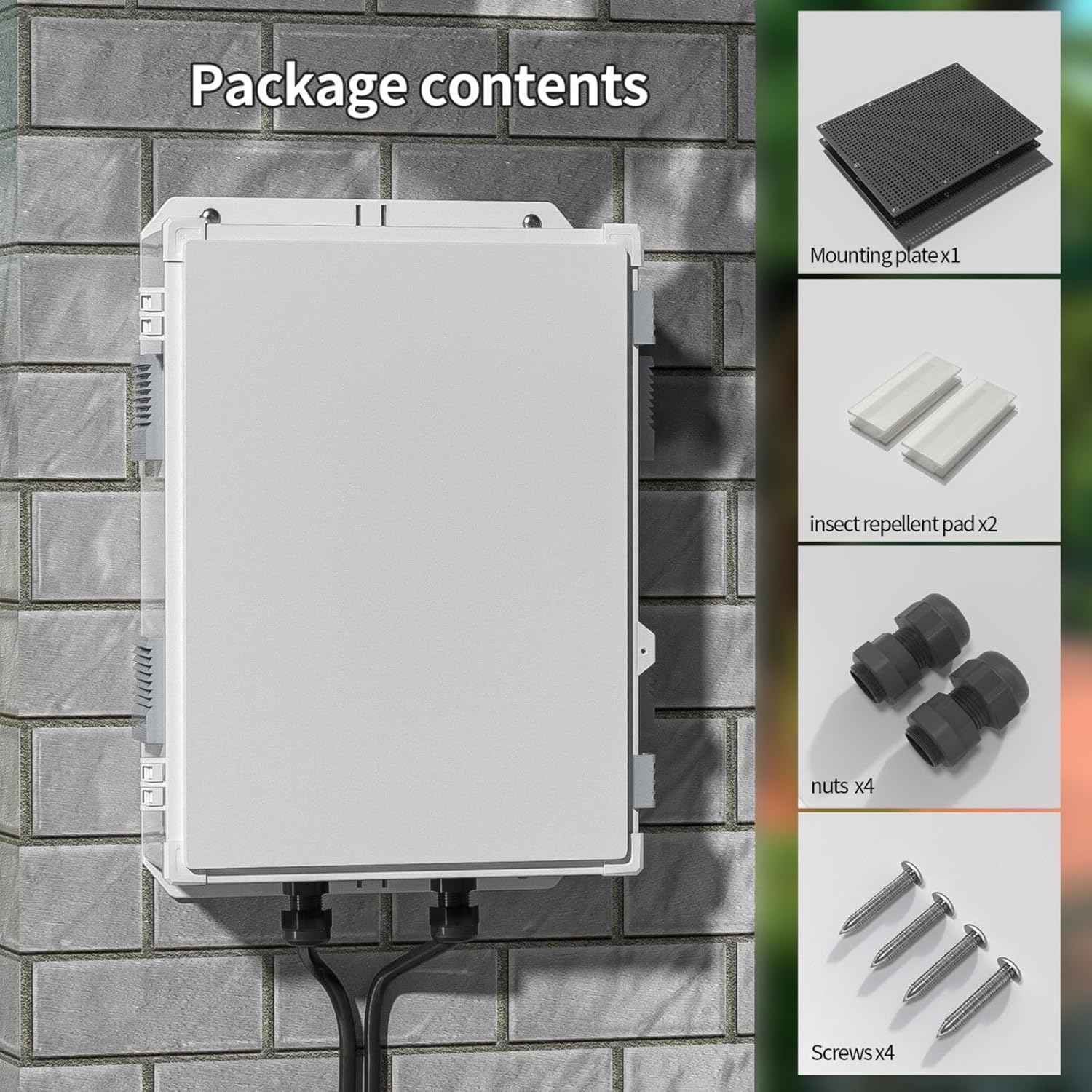 Outdoor Electrical Junction Box, ABS Water Resistant Enclosure with Internal Mounting Panel & Hinged Cover, 15.7" H* 11" L* 5.9" W - Image 7
