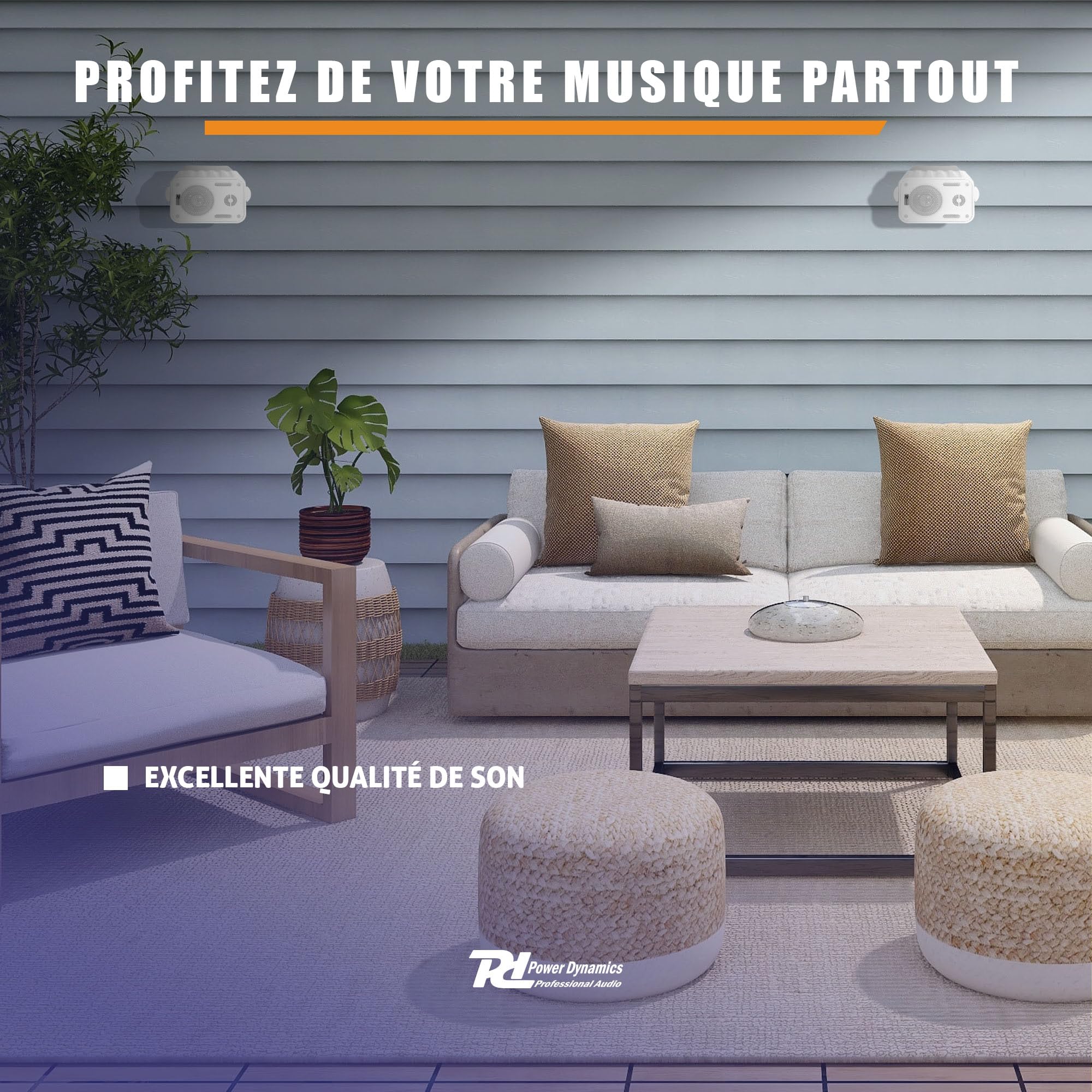 Power Dynamics BGO30 Enceintes Passives 2 Voies 60W Blanc Paire 3 Pouces