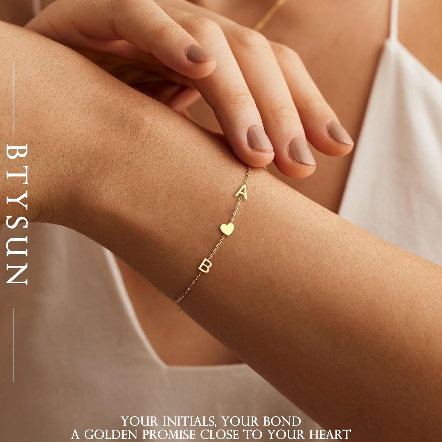 Gold Initial Bracelets for Women - Initial Bracelet Valentines Day Gifts for Her Teens Mothers Day Gifts for Mom Grandma Best Friend Birthday Gift for Women with 2 Initials Link Bracelet for Girlfriend Daughter - Image 2