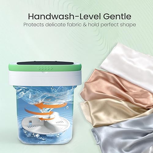 Miniatura 5 de Lavadora portátil Mini lavadora plegable de 16 litros con cesta giratoria, 3 modos de limpieza y limpieza profunda para ropa pequeña, lavandería