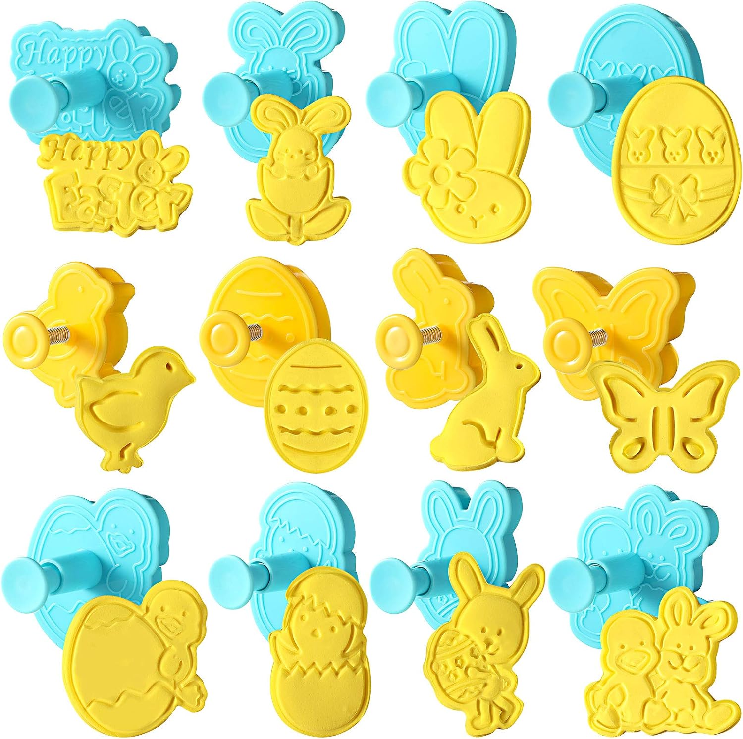 12 Pieces Easter Cookie Cutters Set 3D Bunny Sugar Cookie