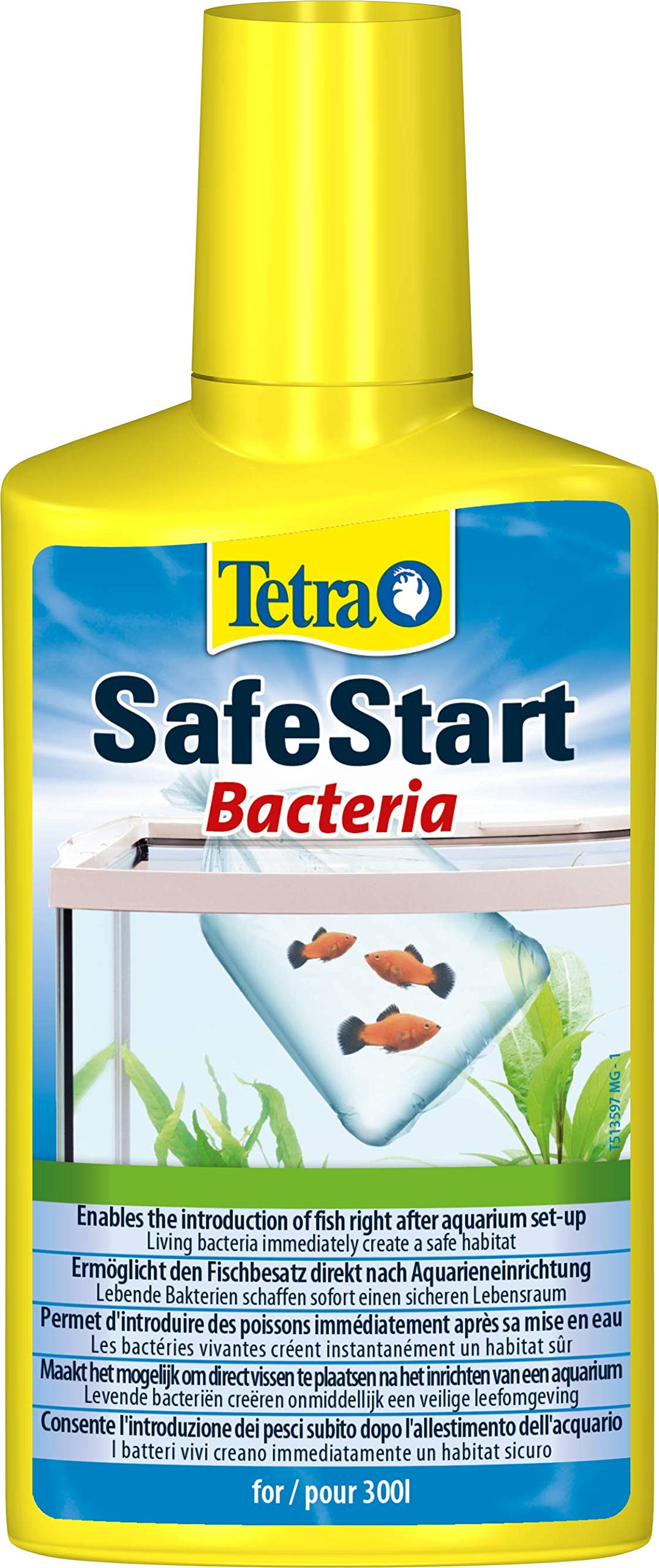 Tetra SafeStart 250ml - Permite introducir peces en el agua inmediatamente después de montar un acuario, Las bacterias vivas que contiene crean instantáneamente un hábitat biológicamente activo