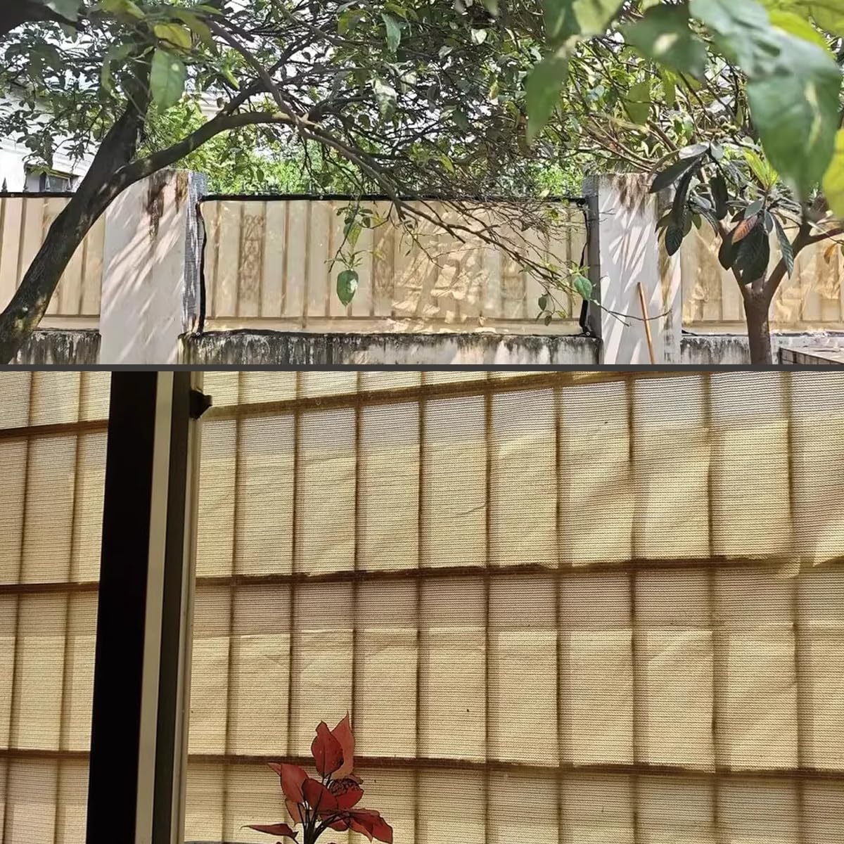 Wytrzymała siatka balkonowa, 90% zacieniająca, do pergoli, patio, na taras, ogrodzenie z przelotkami, kawowa, 0,9 x 26 m