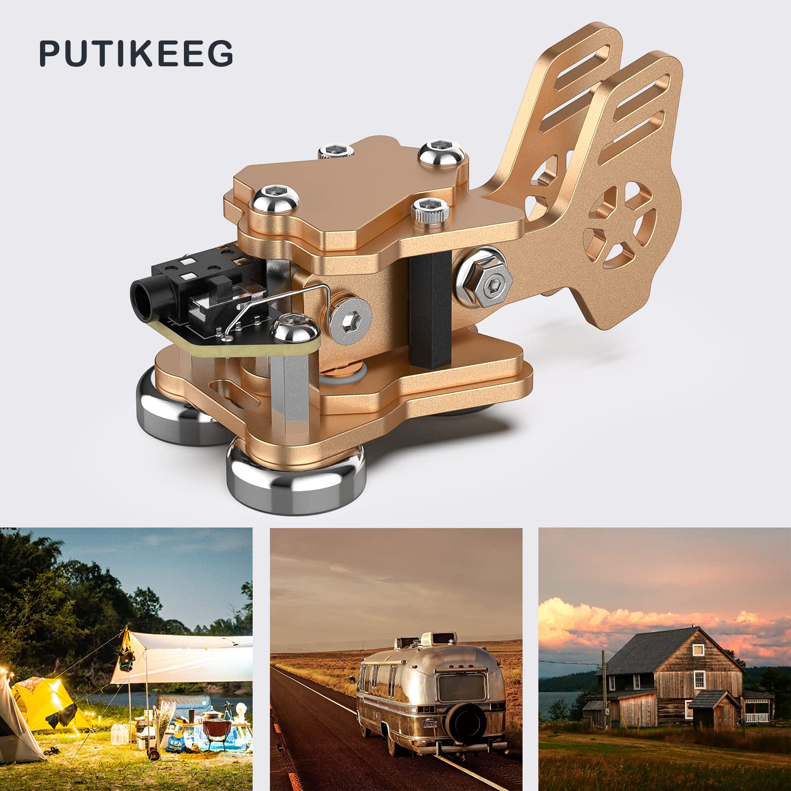 Putikeeg CW Morse Taste, Telegrafen Taste, Amateurfunk CW Taster, Morse Code geraet, Telegrammtastatur, Morsecode Sender, ham Radio Morsecode Sender (Gold)