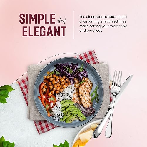 Miniatura 6 de American Atelier Juego de cuencos para pasta de 4 a 20 onzas, aptos para microondas y lavavajillas, juego de ensaladas de cerámica ancha y poco