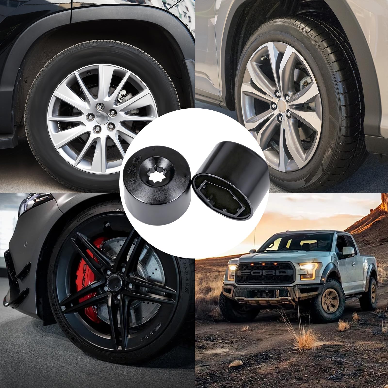 20 sztuk 17 mm osłon na nakrętki kołowe z narzędziem do usuwania - Uniwersalne osłony śrubowe na felgi samochodowe - Kompatybilne z VW, Audi i większością pojazdów - Ochrona przed kradzieżą i stylowy