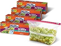 Hefty Calendar Slider Half Gallon Storage Bags with Dates - 128 Count (4x32 Packs), Leakproof for Meats, Produce & Leftovers