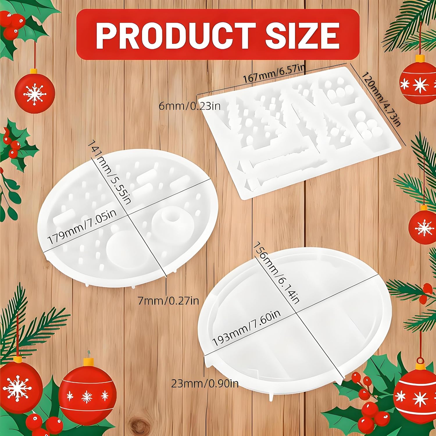 3 Pieces Silicone Moulds for Candles Home Tree Candle Holder Mould Christmas Autumn Halloween Epoxy Resin DIY Chalk