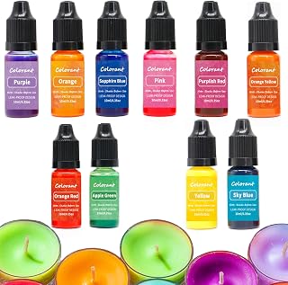 Candle Dye for Soy Wax, 10 Colors 10ml Vivid Oil-Based Soap Dye, Highly Concentrate Natural Candle Color Liquid Dyes for Making