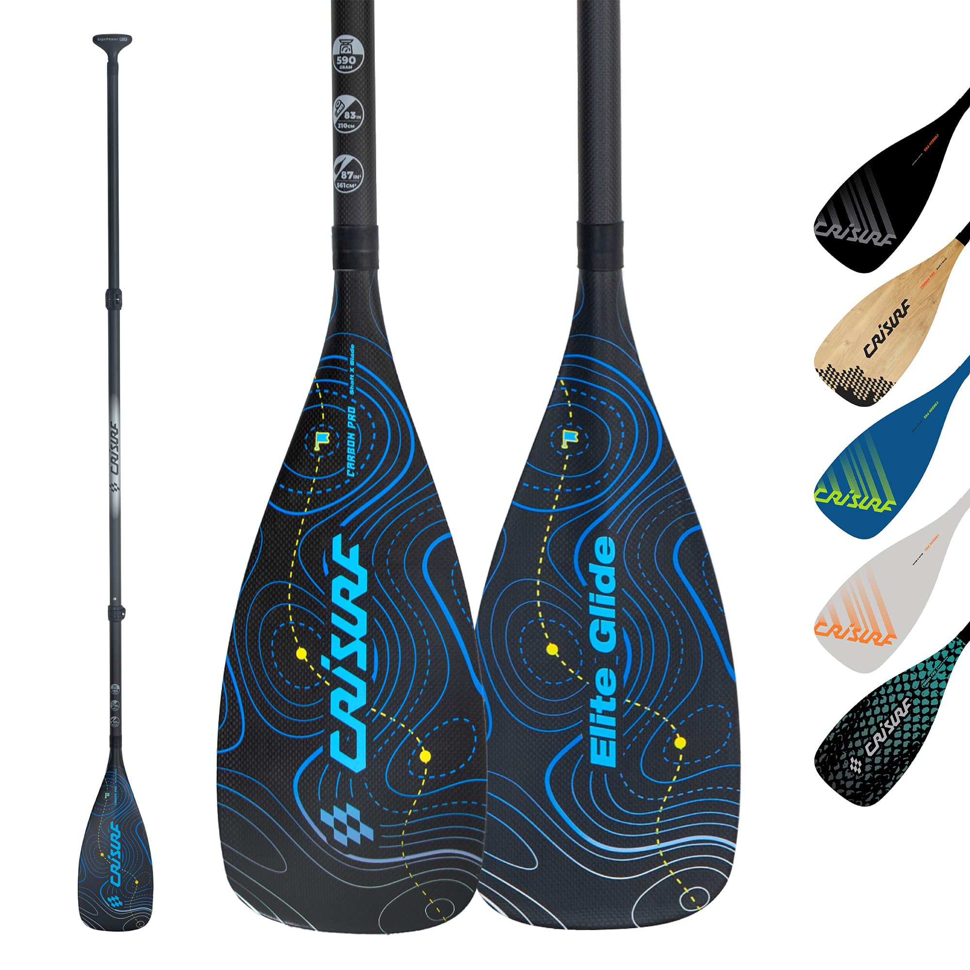 Full Carbon Paddle for Paddle Board – Racing SUP Paddle, Floating 3-Piece Stand-Up Paddleboard Paddle, Adjustable 170-210 cm/67"-83", Lightweight Carbon Fiber Paddle for Surfboard/SUP