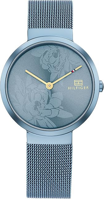 Tommy Hilfiger Analogowy zegarek kwarcowy dla kobiet z niebieską bransoletką z siatki ze stali nierdzewnej - 1782470, NIEBIESKI, bransoletka