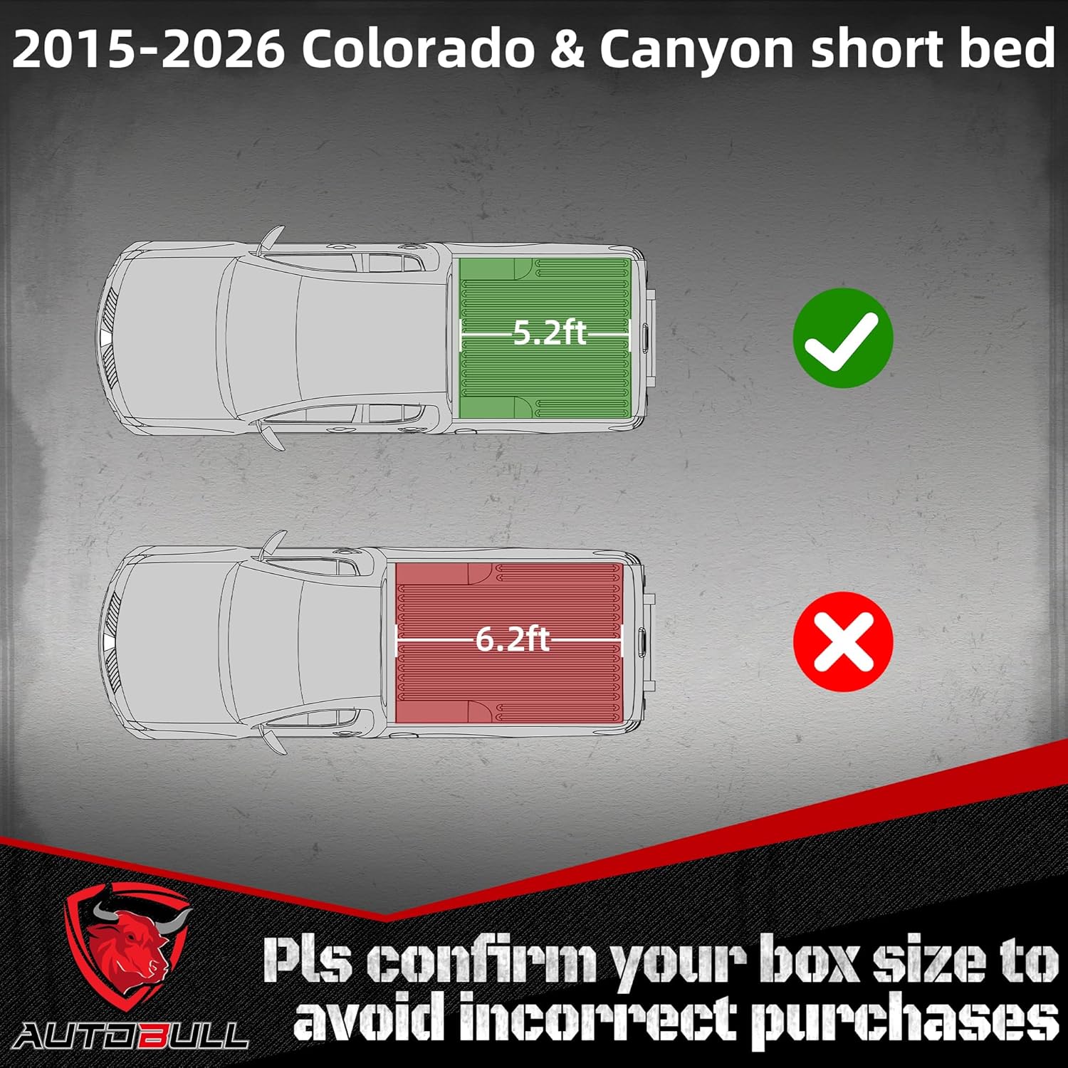 Hard Top Tri Fold tonneau Cover Compatible with 2015-2026 Chevy Colorado & GMC Canyon 5.2ft Bed (61.7") Alloy Steel and Fiberglass Made