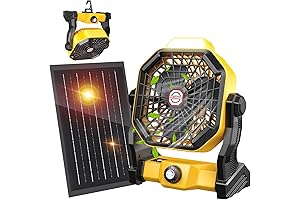 10400mAh Solar Fan, Camping Fan with Solar Panel, Solar Powered Fan