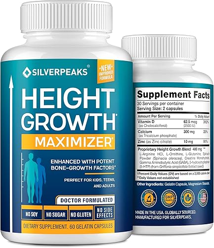 Maximizador de crecimiento de altura, píldoras de altura naturales para crecer más alto, fabricadas en Estados Unidos, píldoras de crecimiento con