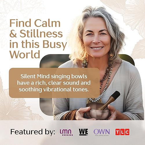 Miniatura 33 de Cuenco del Himalaya Silent Mind, hermosos diseños, Marrón