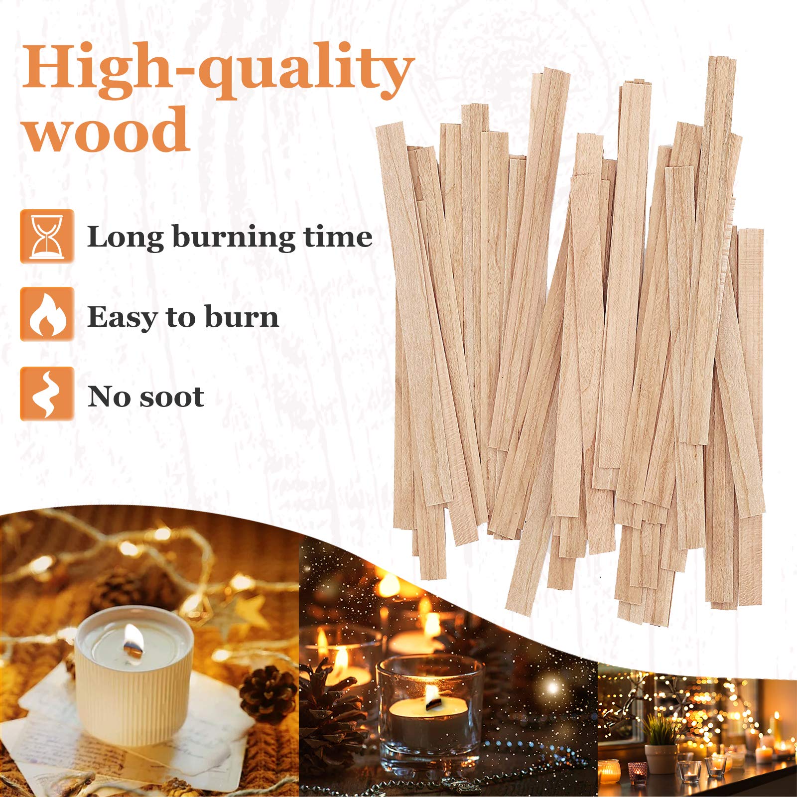 800 Pièces Base De Mèche De Bougie Outils En Bois Étiquettes En Bois