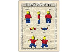 Vintage LEGO Toy Patent Art Print: Timeless Wall Décor for Brick Enthusiasts