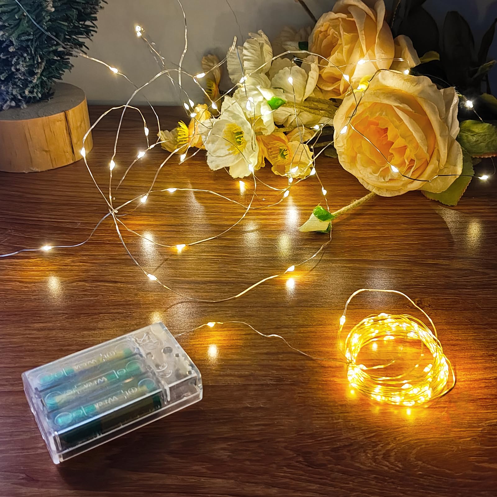 Photo 1 of Fairy Lights Battery Operated, 6 Packs Mini Battery Powered Copper Wire Starry String Lights for Christmas,Bedroom, Parties,Wedding,Indoor,Home Decoration (5m/16ft Warm White)