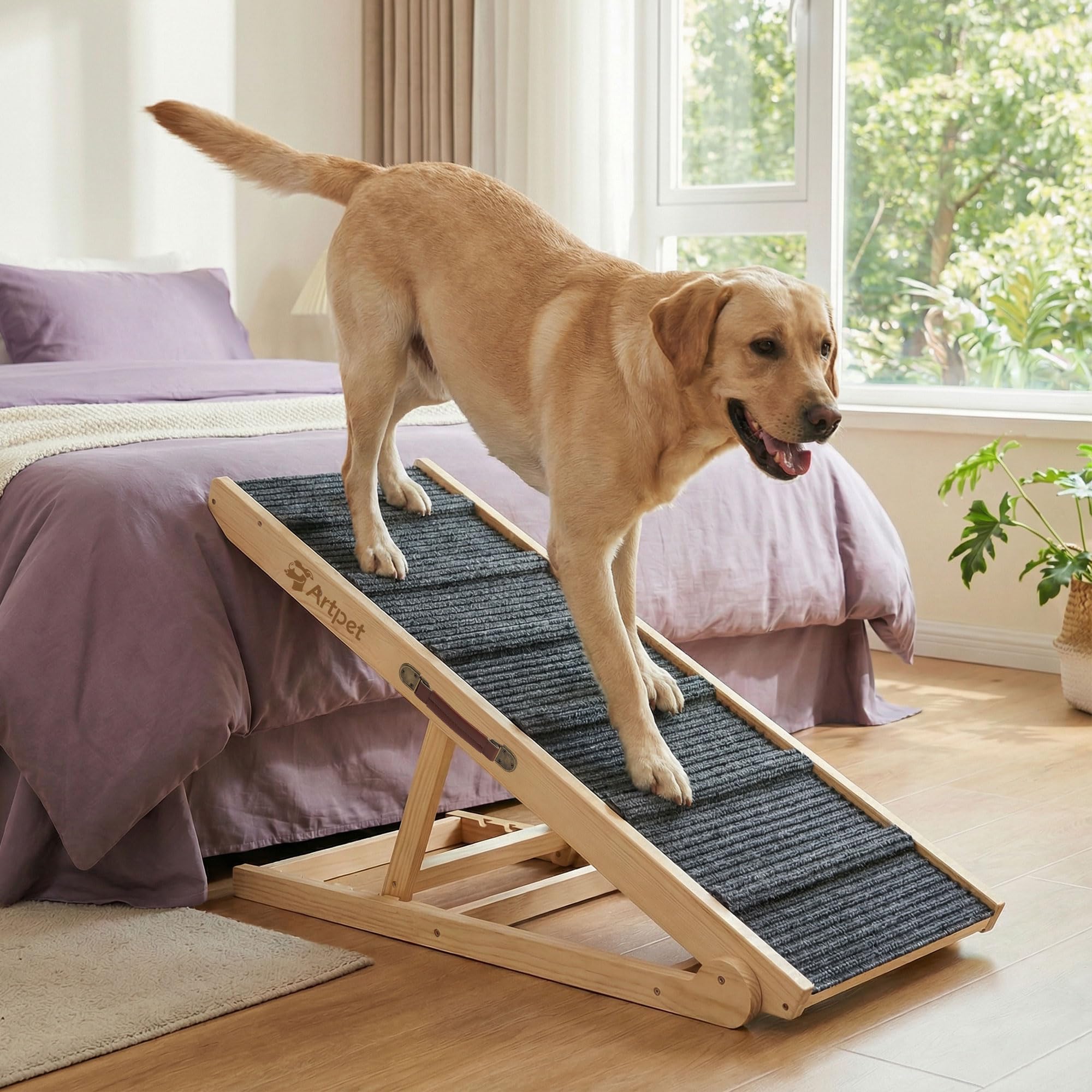 Rampa para Perros pequeños o Grandes Escalera para Perros para Cama y Sofá Plegable y Ajustable 60 cm, hasta 200 Libras