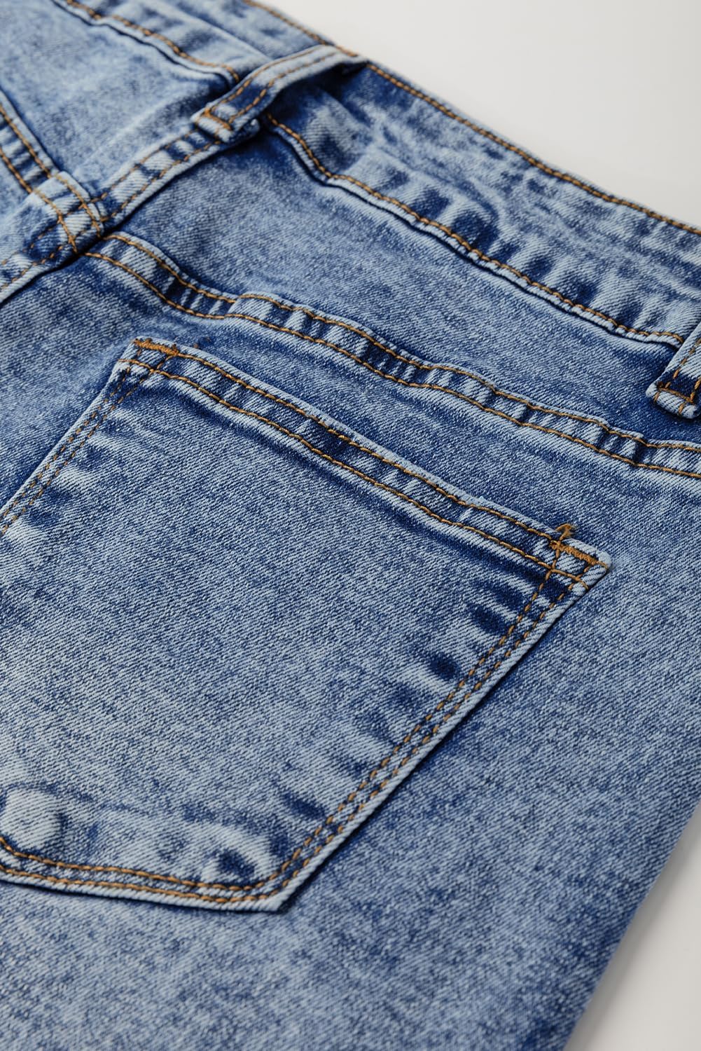 Apvirdy Center Seam Jeans for Women Fashion Cuffed Hem Mineral Wash High Waist Straight Jeans