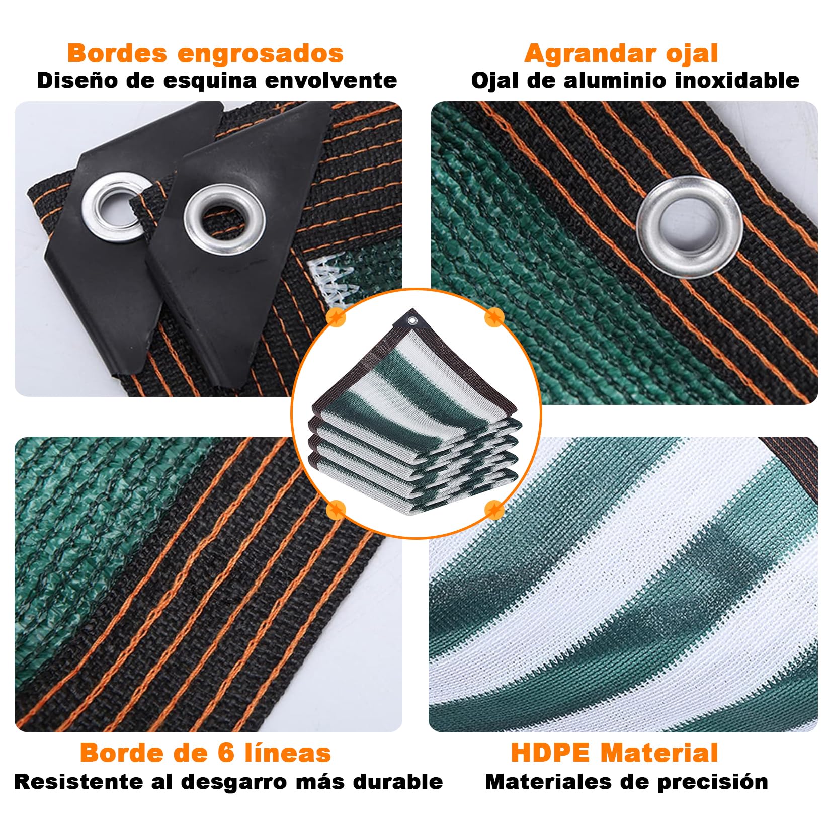 Mallas de Sombreo 1x4m, Material Hdpe Resistente Al Calor - Toldo Exterior - Malla de Sombra para Exteriores, Jardín, Patio, Patio, Fiesta, Rayas Verde Oscuro