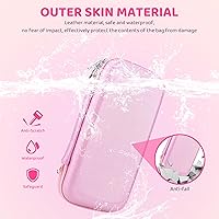Vista 3 de GLDRAM Pink Travel Case for Nintendo Switch OLED & Accessories, Portable Carrying Case with Clear Glitter Dockable Switch OLED Protective Skin
