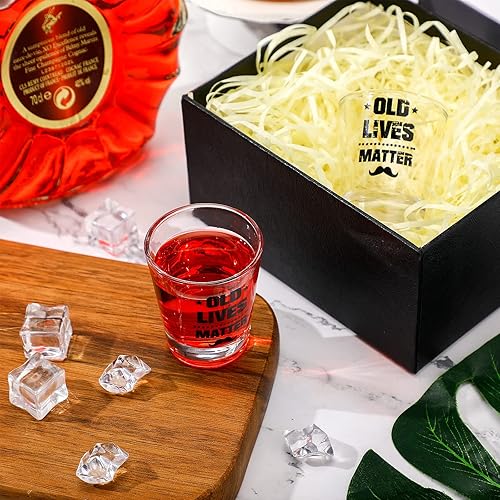 Miniatura 4 de 2 vasos de chupito Old Lives de 1.6 onzas, vasos de whisky a la antigua, vaso de chupito divertido, taza de café transparente, regalo de cumpleaños