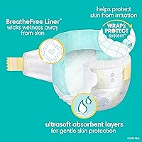 Vista 90 de Pañales Pampers Swaddlers, Talla 7 (11.8-22.7 kg), 70 unidades, absorbentes, mantiene al bebé seco y cómodo, pañal desechable seguro para la piel