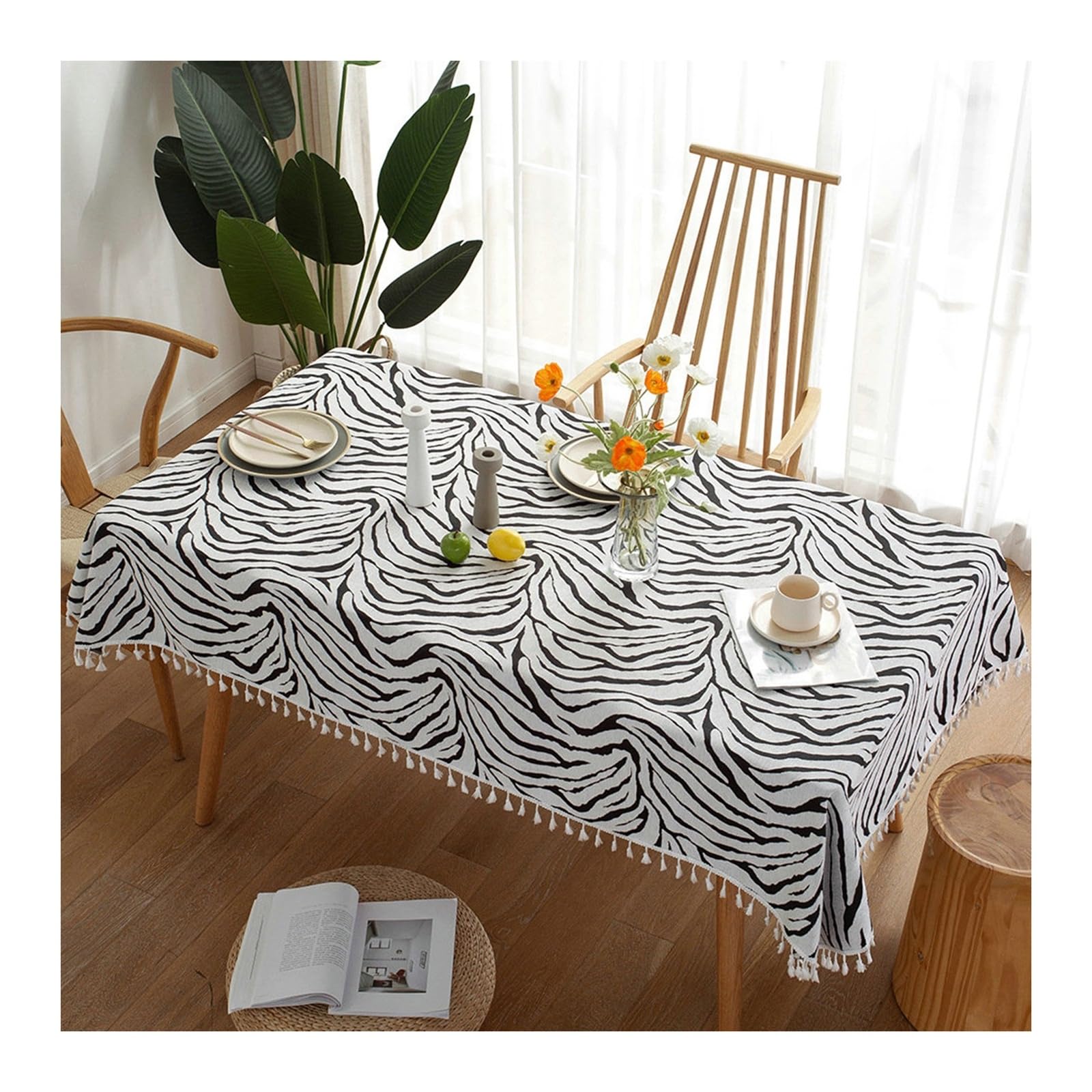 Nappe de table zébrée 140x200 imperméable pour stopper les taches rebelles