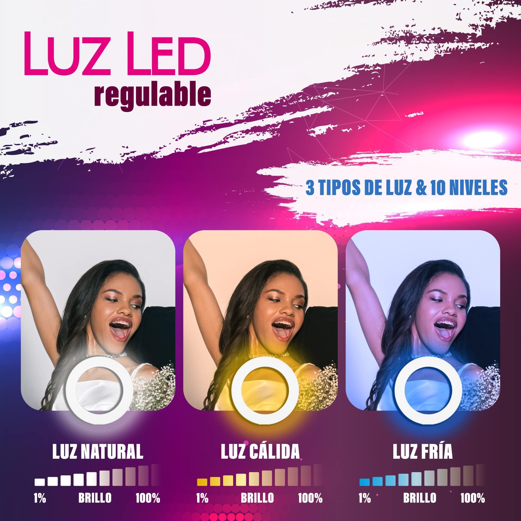 Photo Booth 360, Incluye Mando a Distancia y Soportes para Smartphone, iPad, gopro y cámara Reflex, Anillo de iluminación, Giro configurable Desde el Mando, Maleta (Photobooth 360 de 80cm)