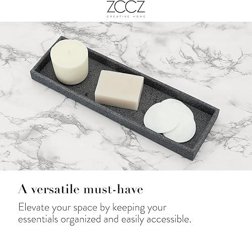 Vista 55 de ZCCZ Juego de accesorios de baño blanco de 6 piezas, soporte para cepillos de dientes, dispensador de loción, recipiente Qtip, bandeja de tocador