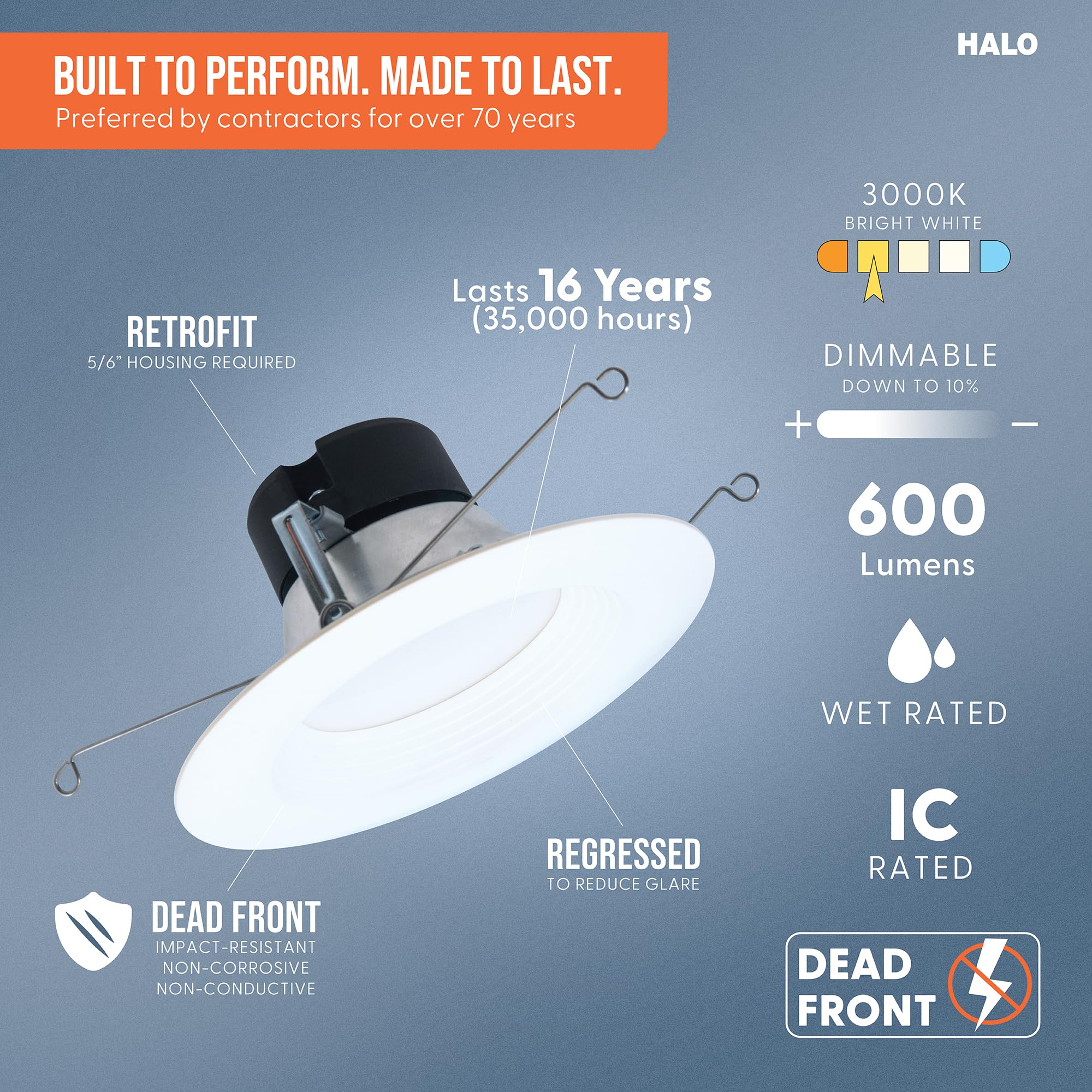 Halo LED Recessed Lighting - 6 Pack -3