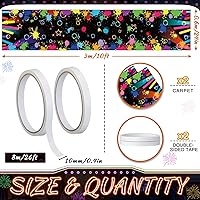 Vista 3 de Fabbay Alfombra de neón para decoración de fiesta, que brilla en la oscuridad, alfombra de los años 80, alfombra de pasillo de neón iluminada, pista