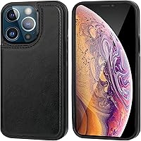 Vista 3 de ONETOP - Funda tipo cartera compatible con iPhone 13 Pro con soporte para tarjetas, funda de piel sintética con ranuras para tarjetas, doble cierre