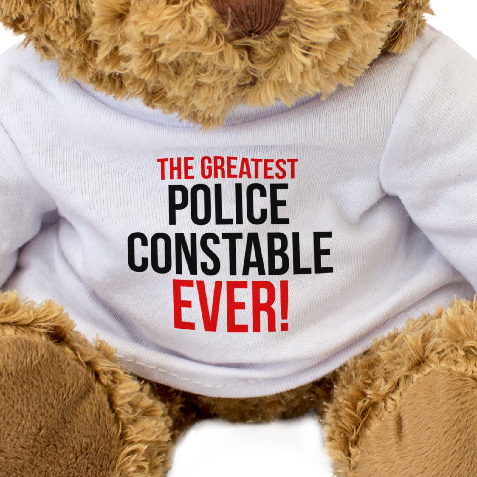Big Red Egg THE GREATEST POLICE CONSTABLE EVER - Teddy Bear - Cute Soft Cuddly Adorable - Gift Present, Brown - Image 3