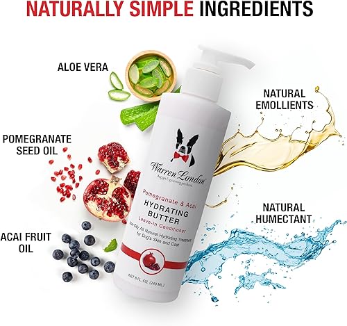 Miniatura 4 de Warren London Acondicionador hidratante y humectante sin enjuague para piel y abrigo de perro  2 olores desodorizantes  8 oz y 1 galón