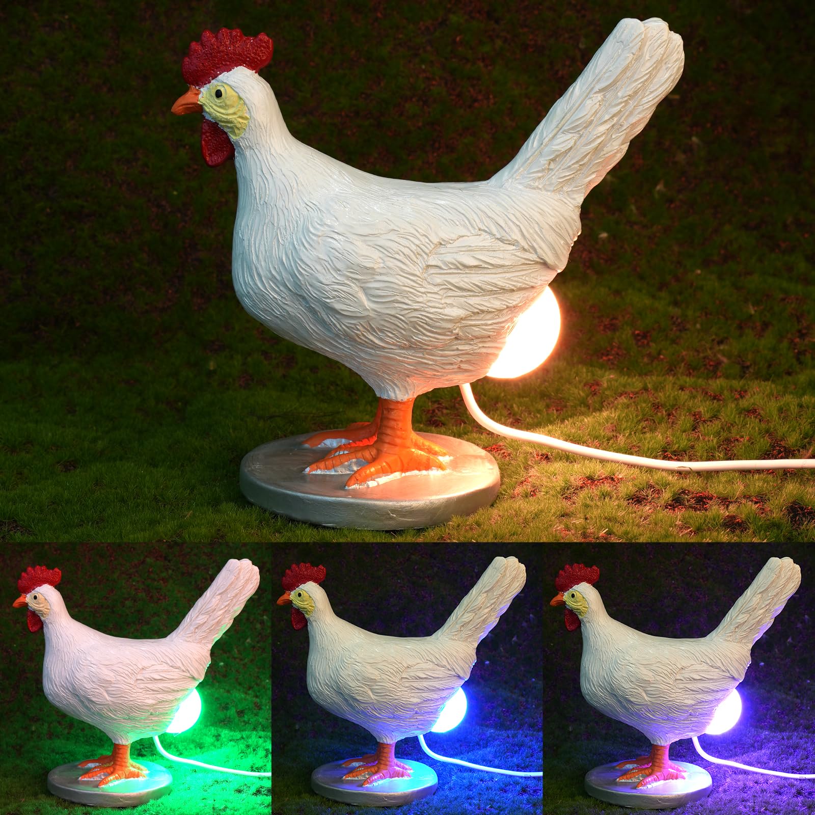 Chicken Egg Lamp Funny Chicken lamp with Egg in Lifelike 16 Colors ...