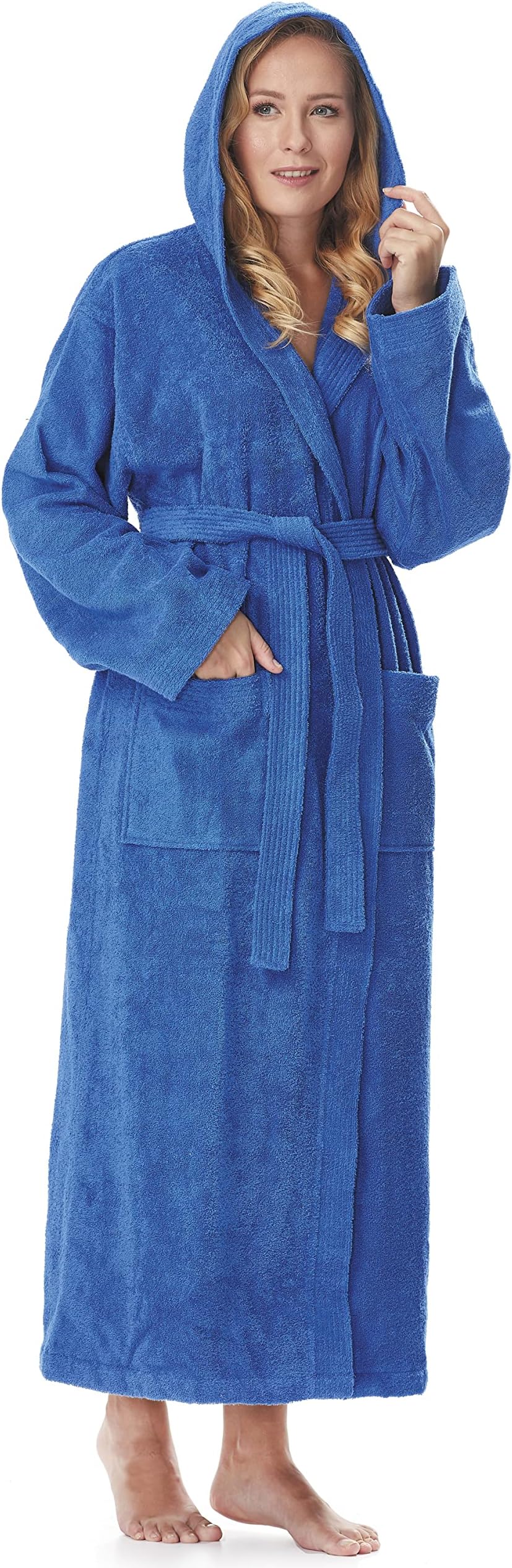 Women Bathrobe Long Cotton Terry Robe
