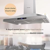 Vista 5 de FIREGAS Range Hood 30 inch Wall Mount,450 CFM Ducted/Ductless Range Hood with Stainless Steel,Stove Hood Vent for Kitchen with 3 Speed Fan,Permanent
