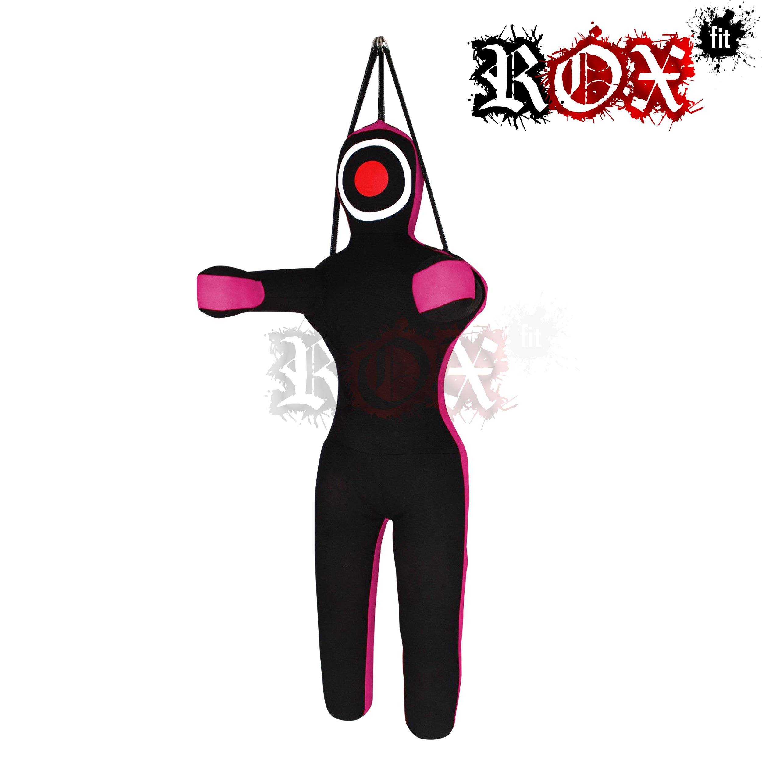 ROX Fit Grappling Dummy Realistic hanging style Brazilaian JiuJistsu Training Bag 3 ft, 4 ft, 5 ft,6ft (Unfilled) (6 Foot, Black Pink)
