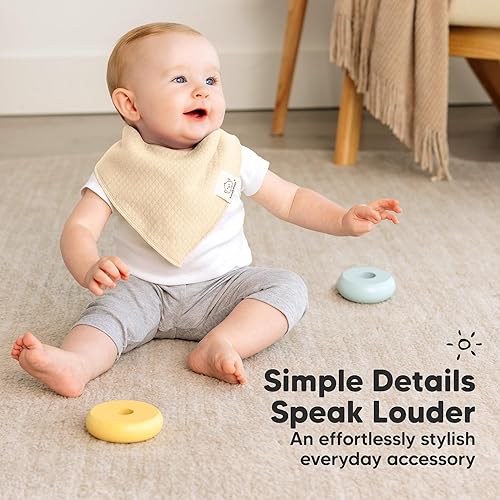 Miniatura 25 de KeaBabies 8 unidades de baberos tipo bandana orgánicos para niñas - Baberos tipo triángulo súper absorbentes para bebés que babean y están en