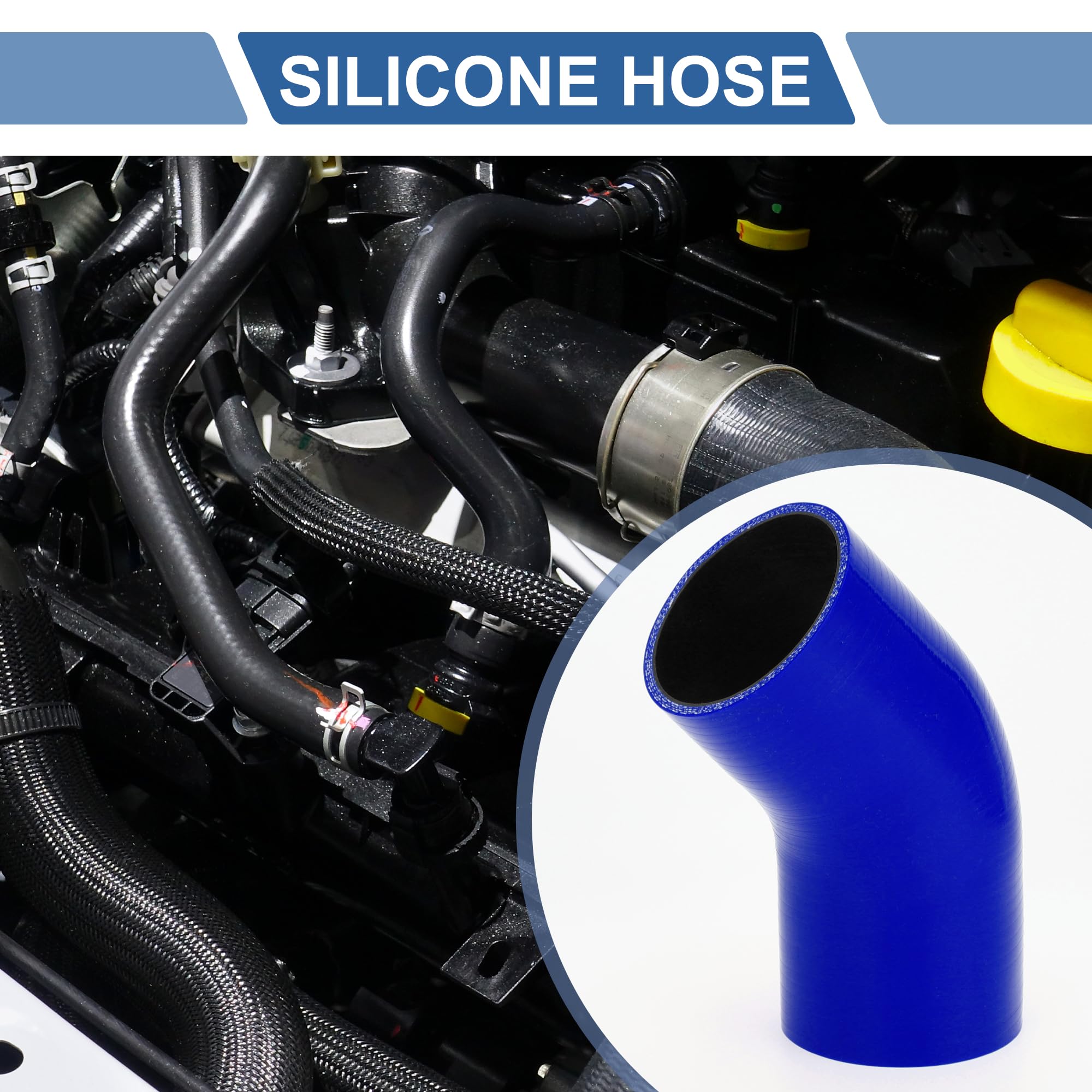 Tuyau En Silicone Noir 90° Pour Voiture - 67-76mm Diamètre | Conduite Liquide De Refroidissement, Huile, Frein