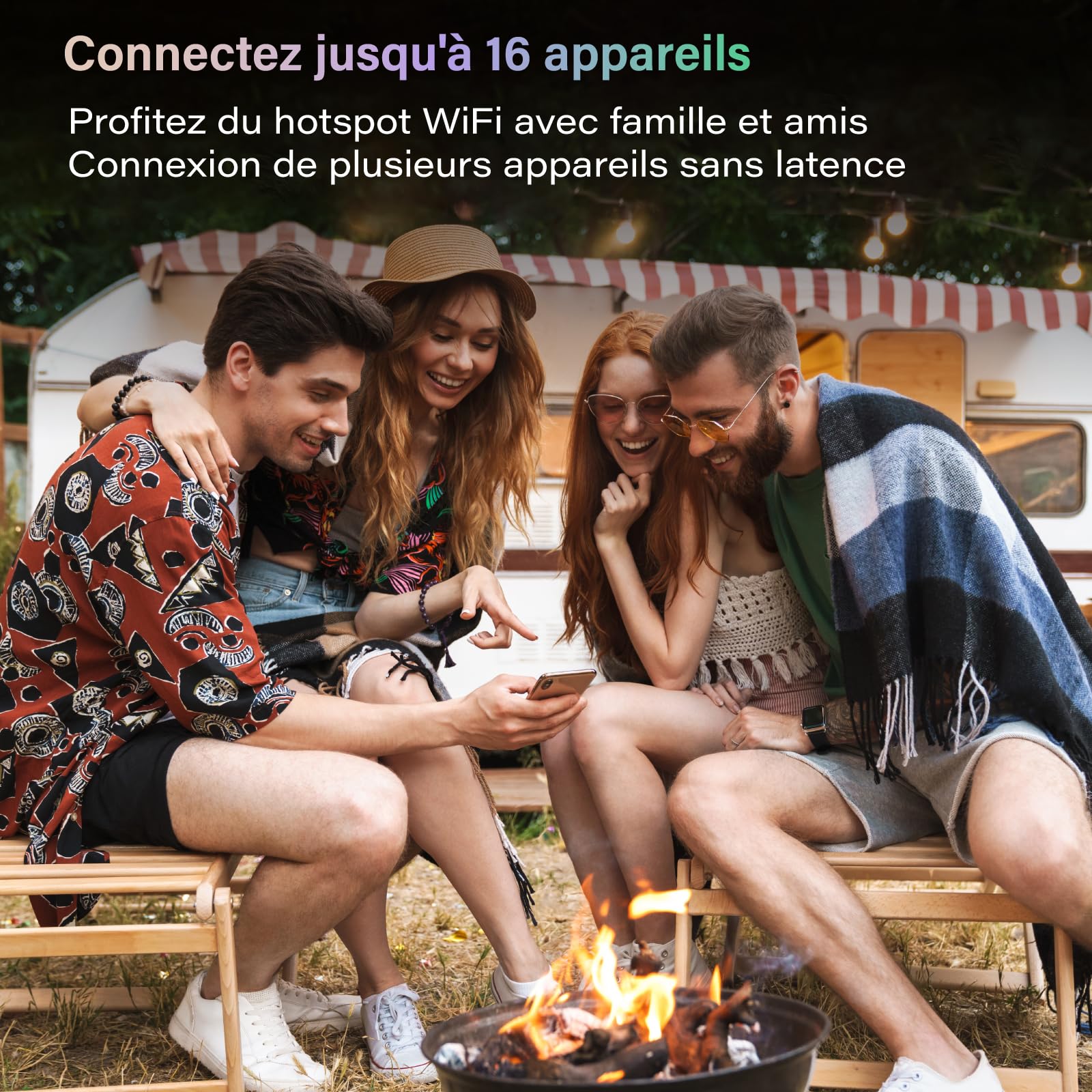 GlocalMe U50 Numen Air 5G Routeur WiFi Mobile, Bandes Fréquence Globales, Pas Besoin de Carte SIM, Prend en Charge 16 appareils, Batterie 5400 mAh, Point d'accès Wi-FI de Voyage ou Maison (Noir)