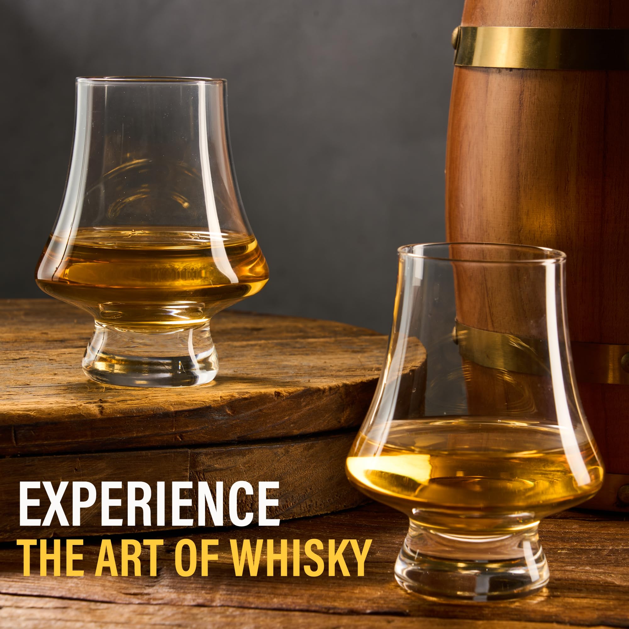 LADY&HOME Whiskygläser – 8 Stück, 230 Ml, Altmodisches Design, Bleifreies Kristallglas
