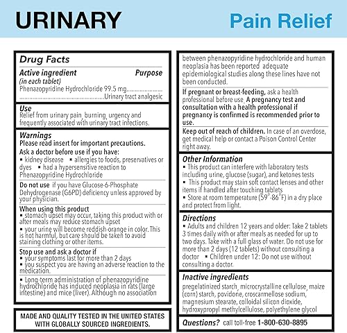Miniatura 2 de Puregen Labs Urinary Pain Relief | Phenazopyridine HCl 99.5mg Tablets | Maximum Strength OTC for Fast Relief of UTI Pain, Burning and Bladder