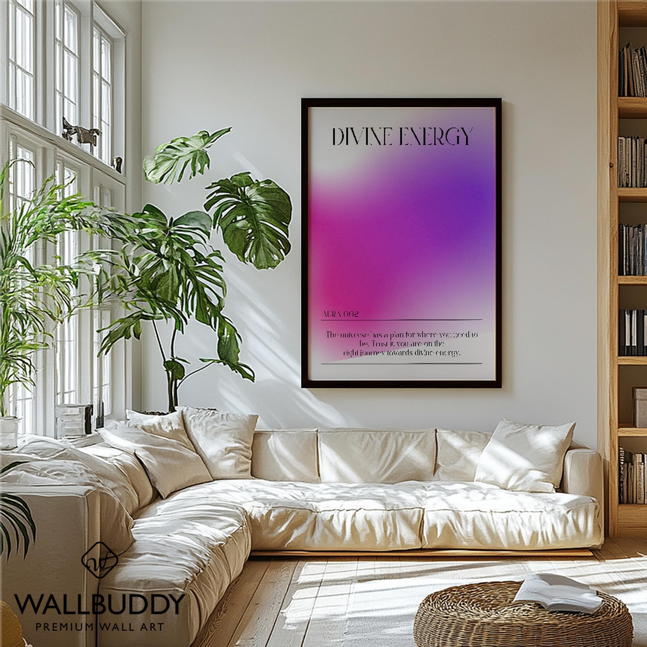 Wallbuddy Stampa d'Arte Mura Gradient Energetico (30 x 40 cm, Cornice nera)