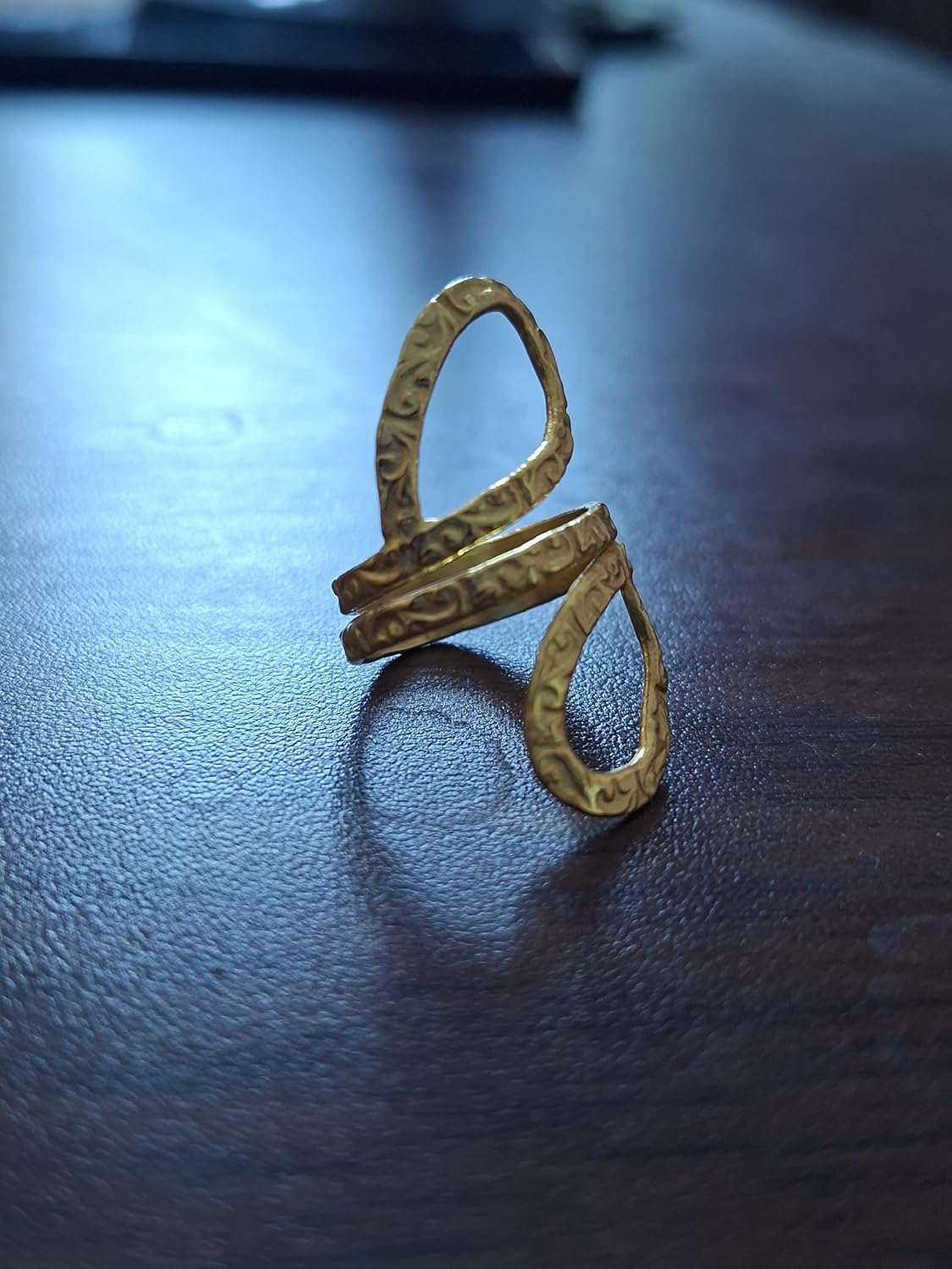 Yellow Gold Field Arthritis Splint Ring, Adjustable PIP or DIP Joint Swan Neck Support, Trigger Brace, Mothers Day Gift, Designer Handmade jewelry