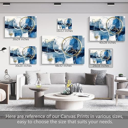 Miniatura 373 de Lienzo artístico para pared, pinturas de arte abstracto, fantasía azul, grafiti colorido sobre fondo blanco; decoración artística moderna para sala