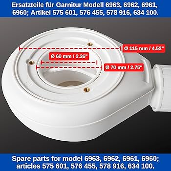 Guarnizioni Di Ricambio Per Tubo Sommergibile Viega Tempoplex - 2 Pezzi, Nere, Ø64mm - Facile Montaggio Senza Attrezzi